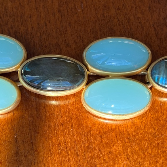 JULIE VOS BRACELET & EARRINGS SET (Aqua Blue Chalcedony & Labradorite)  *RETIRED - Picture 6 of 14
